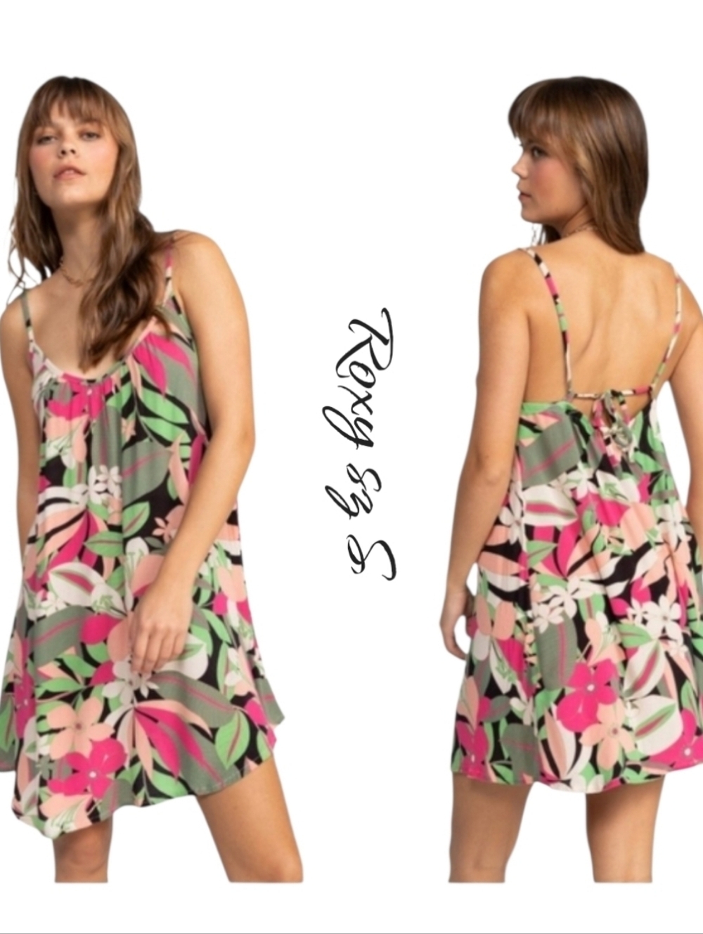 Roxy Spring Adventure Mini Dress Cover Up S Floral Beach NWT